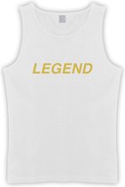 Witte Tanktop sportshirt met Gouden “ Legend “ Print Size XXXXL