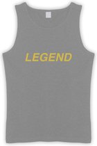Grijze Tanktop sportshirt met Gouden “ Legend “ Print Size M