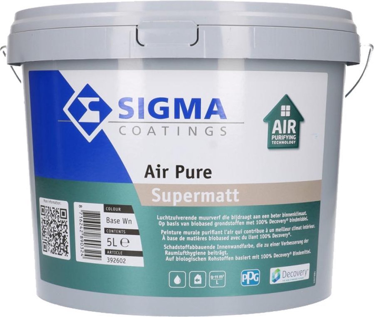opbouwen terugtrekken moersleutel Sigma Air Pure Supermatt Wit | bol.com