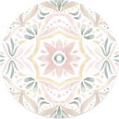 Label2X - Muurcirkel summer floral - Ø 80 cm - Dibond - Multicolor - Wandcirkel - Rond Schilderij - Muurdecoratie Cirkel - Wandecoratie rond - Decoratie voor woonkamer of slaapkamer
