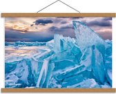 Schoolplaat – IJsrotsen  - 60x40cm Foto op Textielposter (Wanddecoratie op Schoolplaat)
