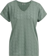 WE Fashion Dames T-shirt met opengewerkt dessin