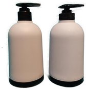 Zeepdispenser - Kunststof - Wit - 250 ml per dispenser - Pompje - Keuken - Toilet - Badkamer - set van 2 stuks