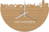 Skyline Klok Antwerpen Bamboe hout - Ø 40 cm - Woondecoratie - Wand decoratie woonkamer - WoodWideCities