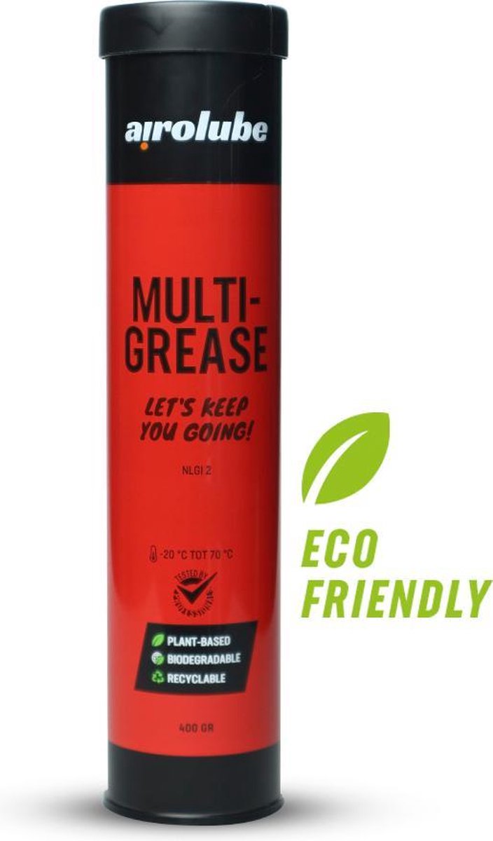 Airolube Multi Grease 400gr - Multifunctioneel Smeervet in vetpatroon - Plantaardig alternatief Lithiumvet - Lagervet - Universeel Smeervet - Montagevet