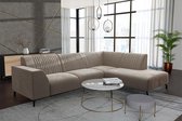 WOONENZO - Hoekbank Prince - creme - lounge rechts - hoekbanken - hoekbanken - hoekbank rechts - hoekbank stof - bankstel - banken
