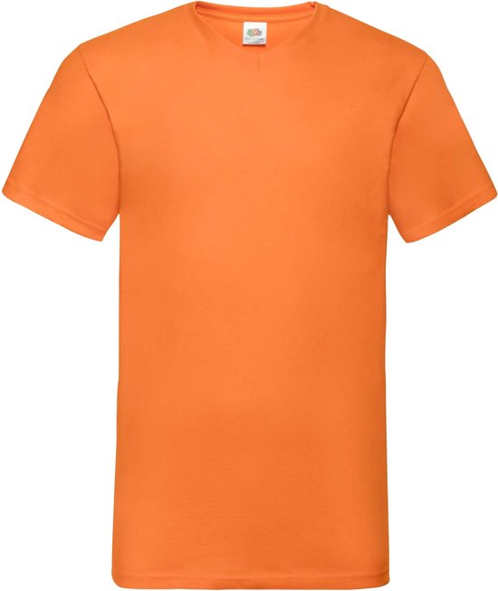 Fruit Of The Loom Heren Valuegewicht V-hals, T-shirt met korte mouwen. (Oranje) Maat S - EK-WK-Olympische Spelen