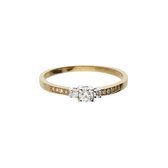Glow 214.207354 Dames Ring - Sieraad - 0,19 crt - 14 Karaat Goud - Diamant - 4 mm breed