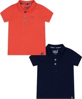 Koko Noko BIO Basics (2pack) Polo NOAH Blauw en Oranje - Maat 74-80