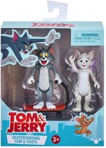 Tom en Jerry: Tom met witte kat speelset (6-8 cm)