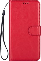GSMNed - Leren telefoonhoes rood - Luxe iPhone 12/12 Pro hoesje - iPhone hoes met koord - pasjeshouder/portemonnee - rood