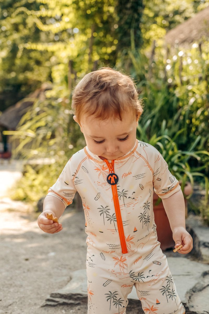 Ducksday - zwempak voor baby en peuter - UV - werend - UPF50+ - unisex - Waikiki - 3 jaar — afbeelding 3