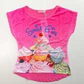 T-shirt meisjes shirt kinderkleding cupcake roze maat 104/110
