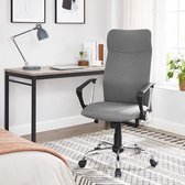 SONGMICS bureaustoel, ergonomische bureaustoel, draaistoel, gestoffeerde zitting, stoffen bekleding, in hoogte verstelbaar en kantelbaar, tot 120 kg draagvermogen, grijs OBN034G01
