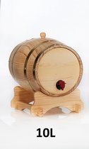 Wijnvat - 10 Liter - Wine Barrel - Wijn vat - Wijnvaatje – Wijn Accessoires - Naturel - Tapkraantje