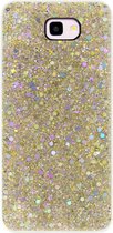 - ADEL Premium Siliconen Back Cover Softcase Hoesje Geschikt voor Samsung Galaxy J4 Plus - Bling Bling Glitter Goud