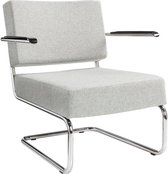 Design stoel of fauteuil gestoffeerd met wollen viltstof kleur lichtgrijs