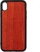 Apple Iphone XR Houten GSM Hoesje Padoek Hout Shockproof TPU Case Hoes Uniek Design Telefoon Zwart Protection Geschenk Kerstmis Vaderdag Moederdag Verjaardag