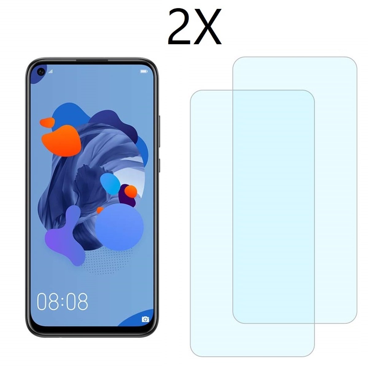 Ntech 2 Pack Geschikt voor Huawei P20 lite (2019) Screenprotector Tempered Glass