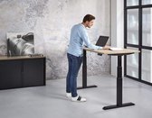 ABC Kantoormeubelen elektrisch verstelbare zit/sta werkplek basic breed 180cm diep 80cm bladkleur kersen framekleur aluminium (ral9006)