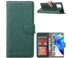 Hoesje Geschikt voor Xiaomi Mi 10T / Mi 10T Pro 5G Hoesje met Pasjeshouder portemonnee cover / bookcase - Groen
