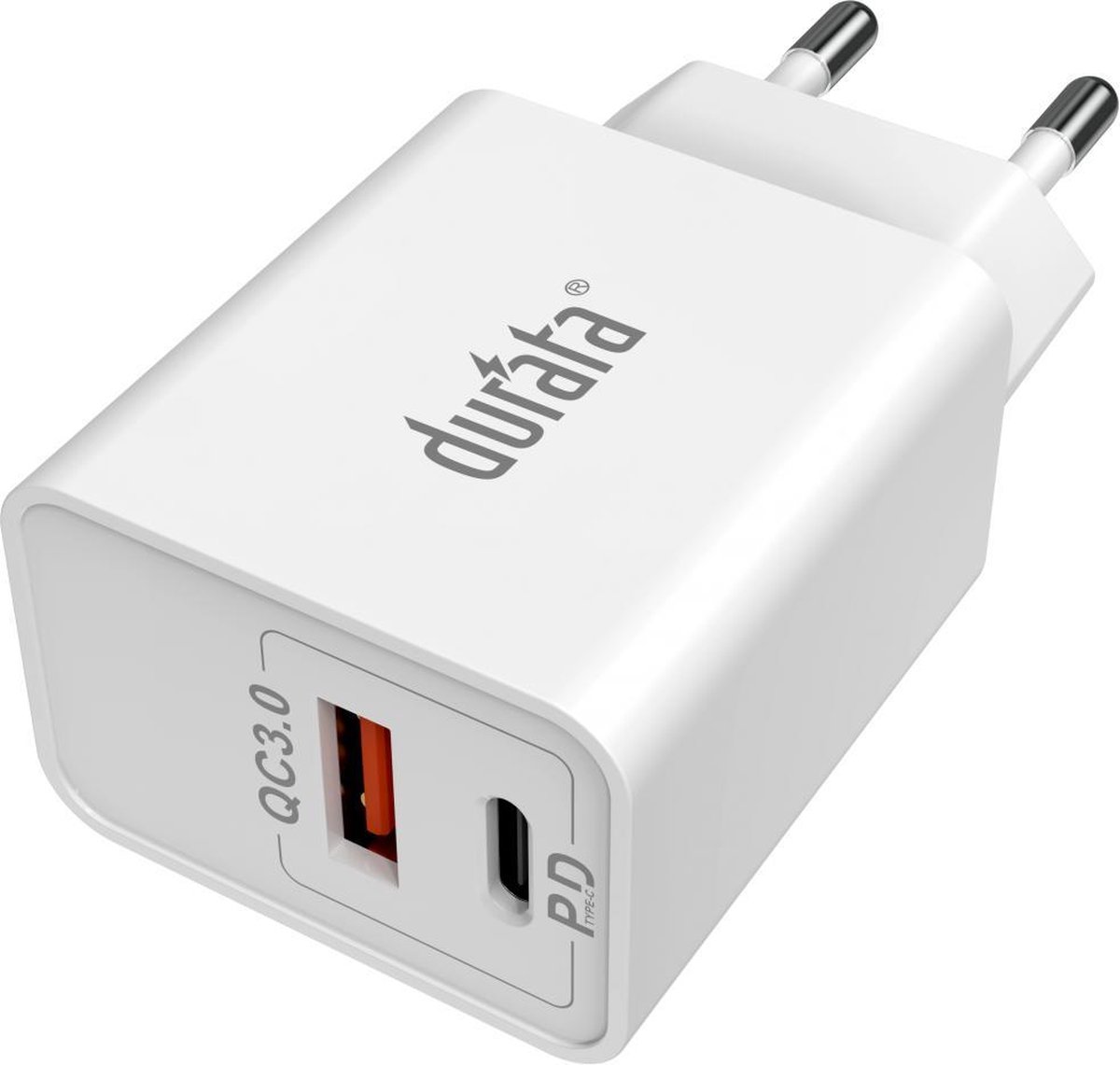 iPhone 12 / 12 Pro 20W USB-C Fast Charger Adapter 2 Poorten Met USB-C naar Lighting Kabel - Durata