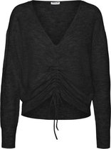 Noisy may Trui Nmgitte L/s Rouching  Knit 27016649 Black Dames Maat - S