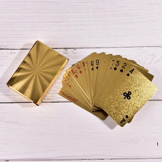 Thumbnail van een extra afbeelding van het spel Luxe gouden speelkaarten / stok / pokerkaarten