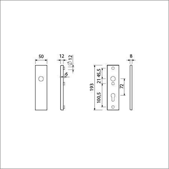 AMI Shields 193x50 Store extérieur Intérieur PC72 Epaisseur de la porte 40 F2 SKG ***