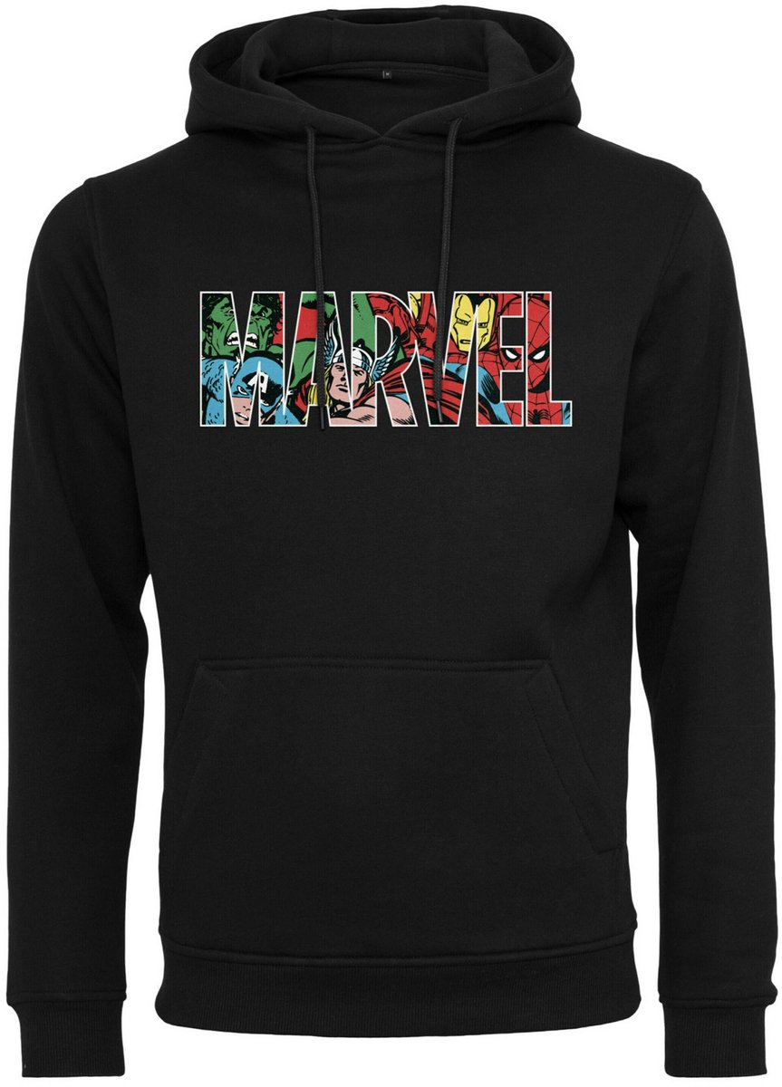 Merchcode Marvel - Marvel Logo Character Hoodie/trui - XS - Zwart