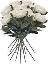 SET VAN 12 RAMOS pioen 80 CM in witte doek