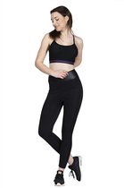 Dames Legging |  effen | hoogsluitend |elastische band |hardlopen – sport – yoga – fitness legging | polyester | elastaan | lycra |zwart | S