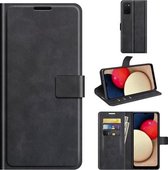 Voor Samsung Galaxy A03s Retro Kalf Patroon Gesp Horizontale Flip Lederen Case met Houder & Kaartsleuven & Portemonnee (Zwart)