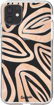 Casetastic Apple iPhone 11 Hoesje - Softcover Hoesje met Design - Leaves Coral Print