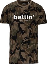 Ballin Est. 2013 - Heren Tee SS Army Camouflage Shirt - Groen - Maat XL