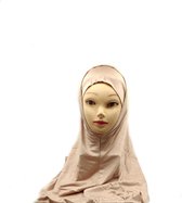 Roze zachte hoofddoek, Mooie hijab 2 stuks (onderkapje hijab)
