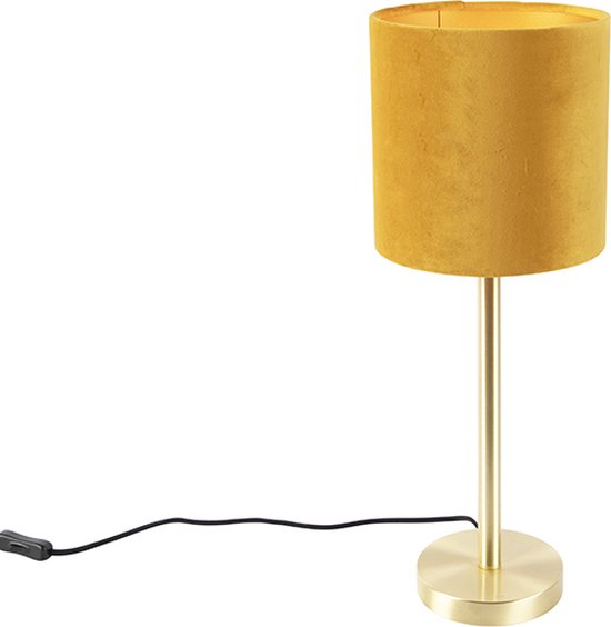 QAZQA simplo - Moderne Tafellamp met kap - 1 lichts - H 545 mm - Geel - Woonkamer | Slaapkamer