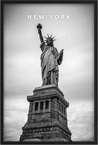 Poster New York - A3 - 30 x 40 cm - Inclusief lijst (Zwart MDF)