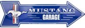 Ford Mustang Garage pijl wandbord - 15 x 50 cm Reliëf Aluminium