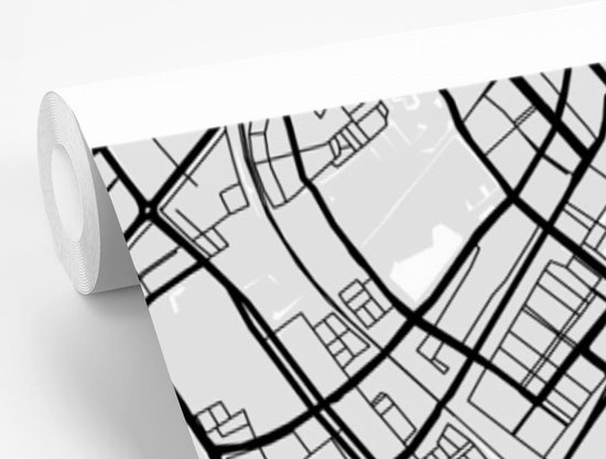 Plan de la ville - Delft - Grijs - Wit