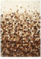 Medina Vloerkleed patchwork 120x170 cm echt harig leer bruin/wit