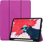 Apple iPad Pro 11 (2020) Hoes - Mobigear - Tri-Fold Stylushouder Serie - Kunstlederen Bookcase - Paars - Hoes Geschikt Voor Apple iPad Pro 11 (2020)