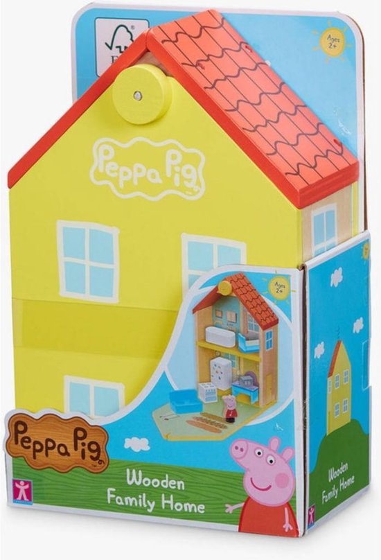Peppa Pig - Houten poppenhuis inclusief Peppa en meubels - Speelfiguur - Peppa Pig