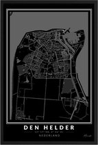 Poster Stad Den Helder - A2 - 42 x 59,4 cm - Inclusief lijst (Zwart Aluminium)