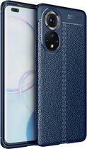 Voor Honor 50 Pro Litchi Textuur TPU Schokbestendig Hoesje (Marineblauw)