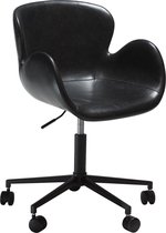 Danform Gaia kantoorstoel vintage zwart PU kunstleer, zwarte poten.