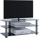 VCM Zumbo - Meuble TV - Noir - Aluminium / Verre