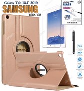 HiCHiCO Tablet Hoes voor Samsung Galaxy Tab A 10.1” 2019, Galaxy Tab T510 / T515 Hoesje, 360 Graden Draaibaar Tablet Case Goud met Stylus Pen + Screen Protector