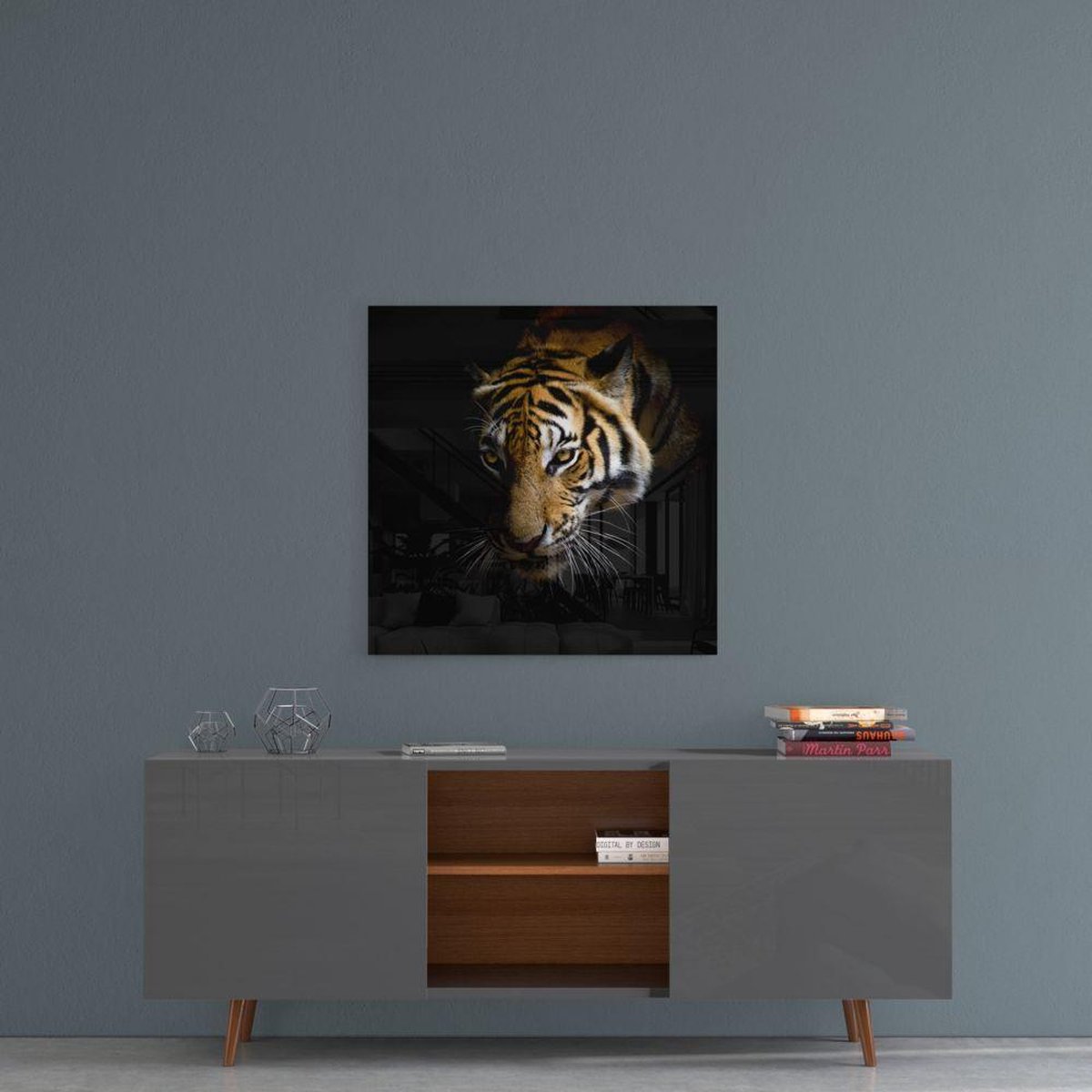 Tijger Glas Schilderij 40 x 40 CM