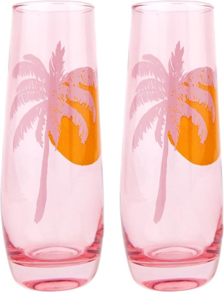 Sunnylife Champagneglazen Desert Palms 350 Ml Roze 2-delig